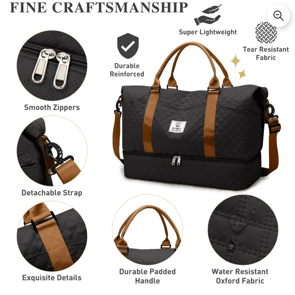 Black and Brown Travel Bag - Picture 5 of 7